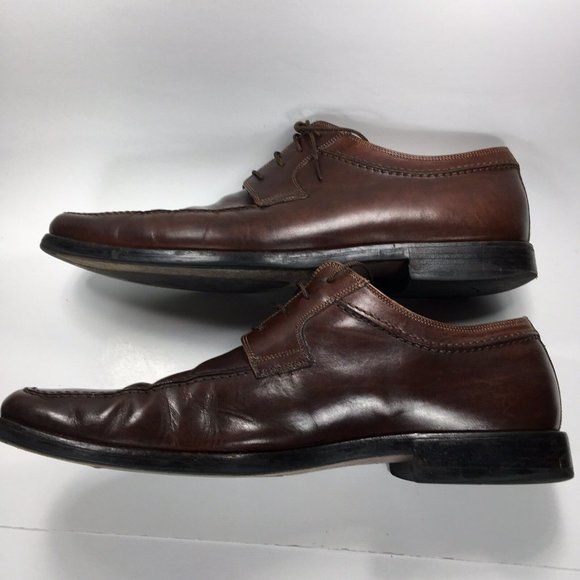 Johnston & Murphy Mens Leather Dress Shoes sz 11.5 M Made in Italy Dark Brown - Picture 8 of 12